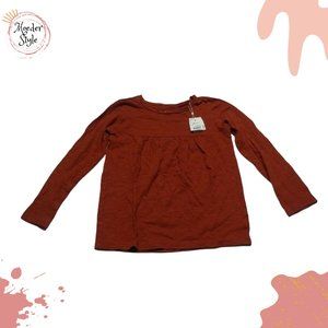Bonpoint Girls Longsleeve orange Tee Shirt Top S6